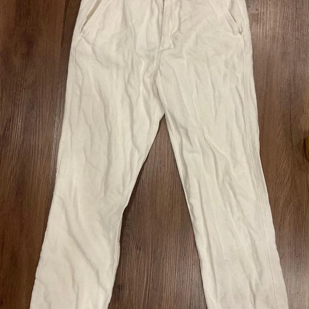 Zara cream linen pants